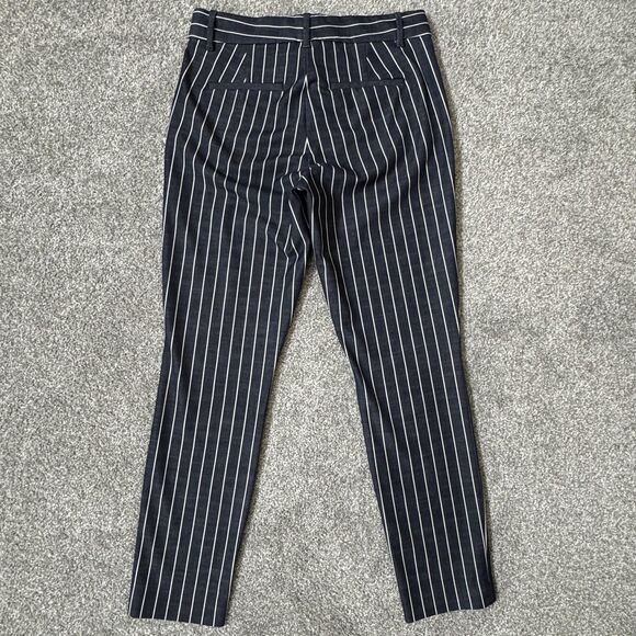 GAP Pants Womens 4 Navy Stripe Signature Skinny Ankle Work Office Stretch - Picture 2 of 13